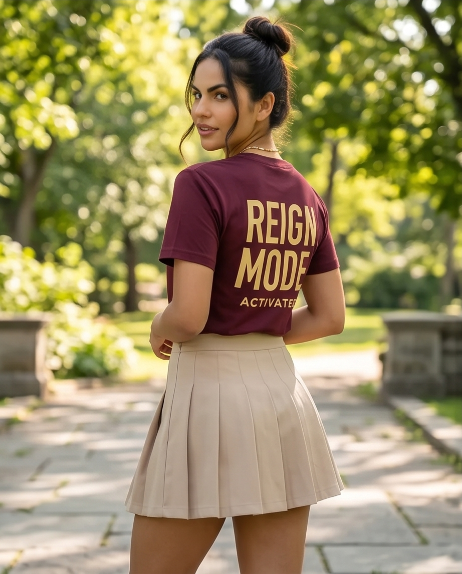 REIGN MODE Deep Burgundy Tee