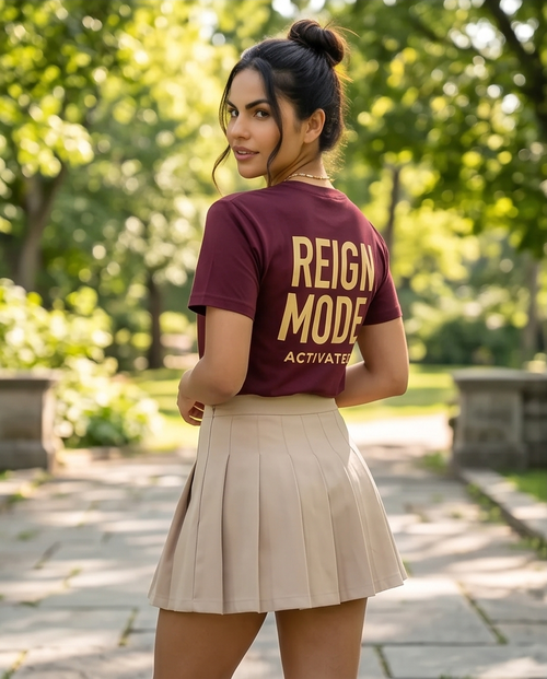 REIGN MODE Deep Burgundy Tee